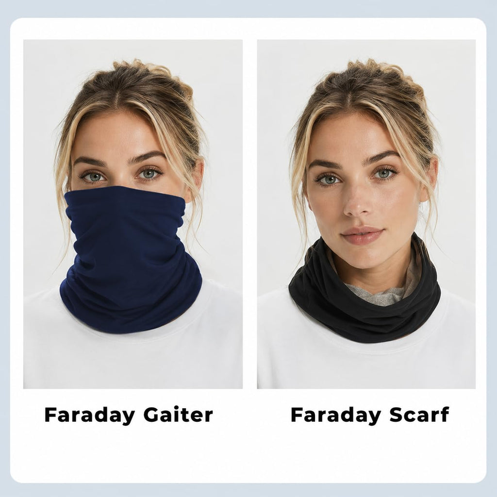 Faraday Gaiter with Silver Lining Fabric, 5G, RF Shielding WiFi Protection, Effective E/M*F Protection Hat. Head Neck Covering. (BLUE)